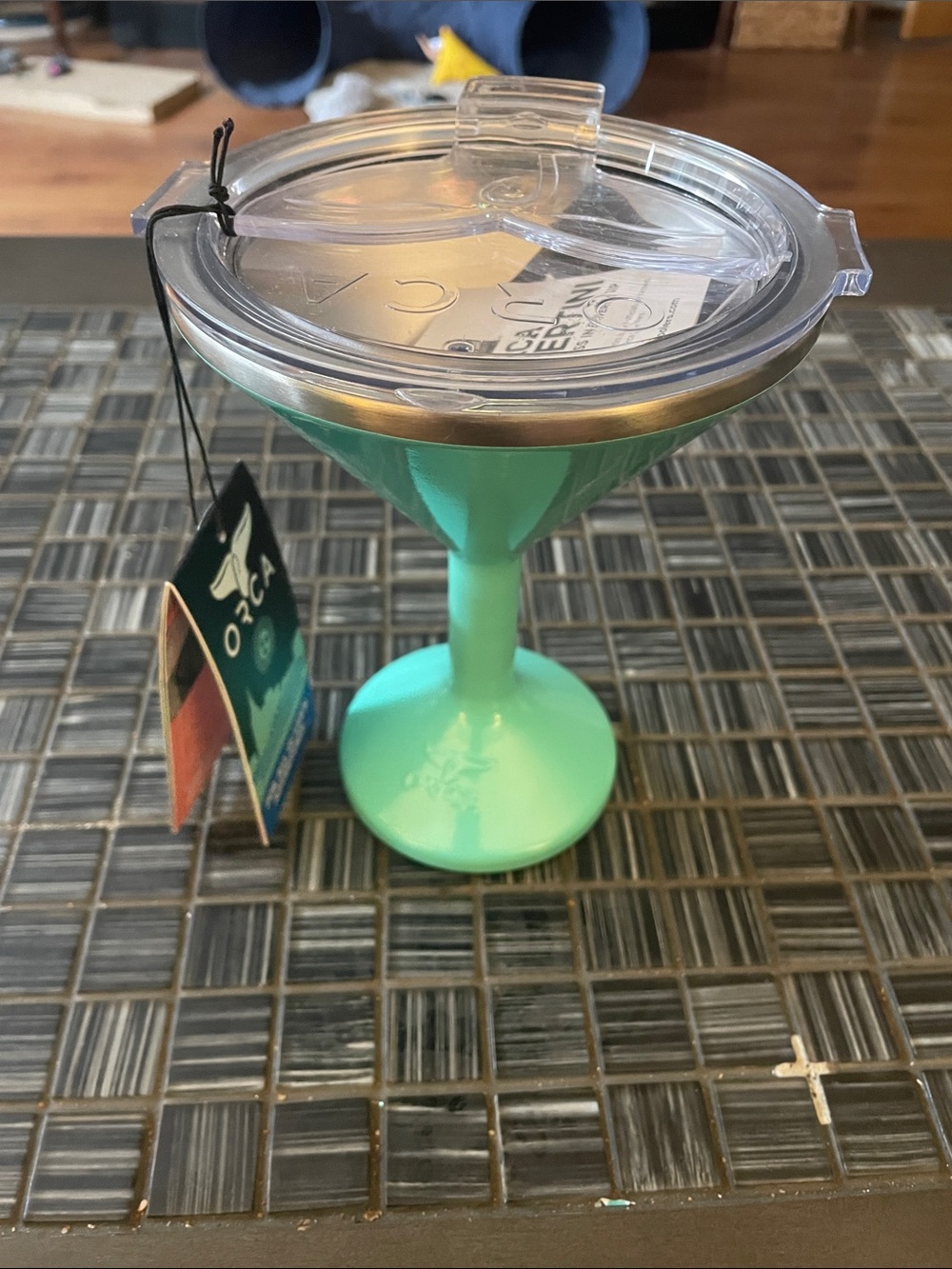 NWT ORCA Seafoam Blue Insulated Margarita Tumbler with plastic Lid